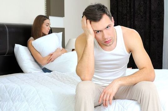 the man is agitated by pathological discharge